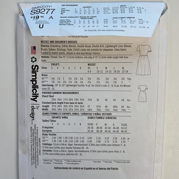 Lot of 3 NEW Sewing Patterns New Look R10288 Simplicity S9277 Simplicity S9280 - Picture 5 of 11